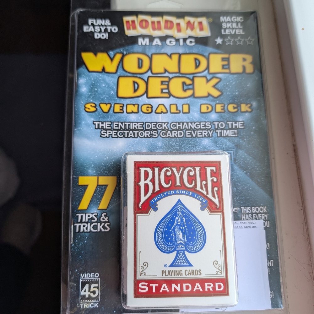 Houdini Magic Svengali Wonder Deck Bicycle Red Playing Cards